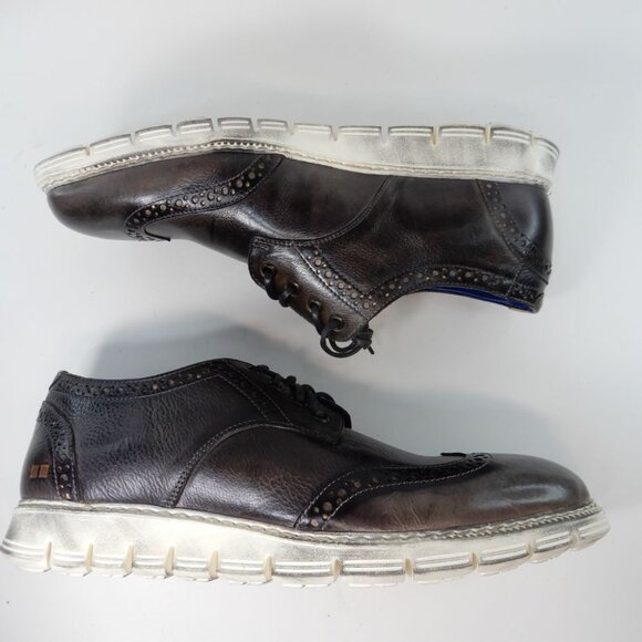 BED STU Men's Cayuga II Wingtip Oxford Sneakers Shoes Size 9.5 Black Leather NEW - Picture 8 of 13